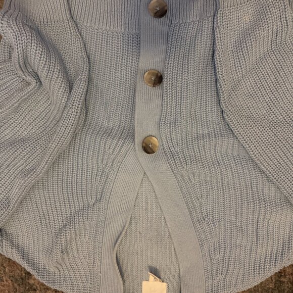 Blue Button Up Cardigan Sweater - Picture 4 of 4